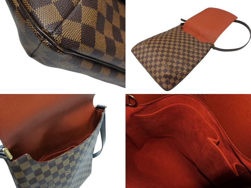 Louis Vuitton Musette Salsa Damier Long Strap Shoulder Bag Brown Gold — view 7