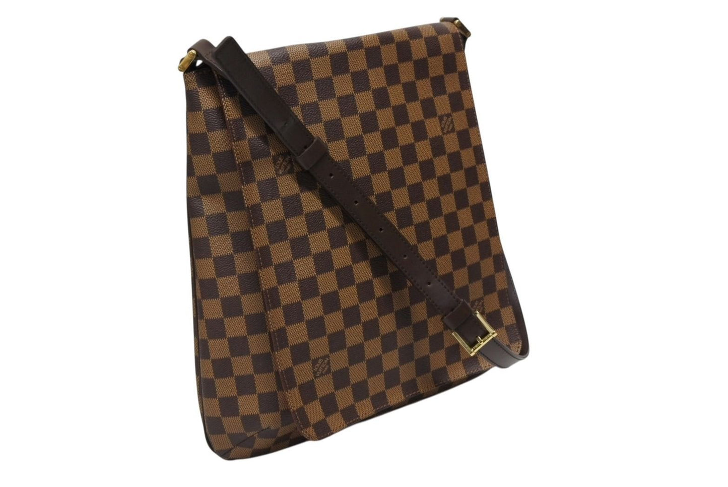 Louis Vuitton Musette Salsa Damier Long Strap Shoulder Bag Brown Gold — view 3