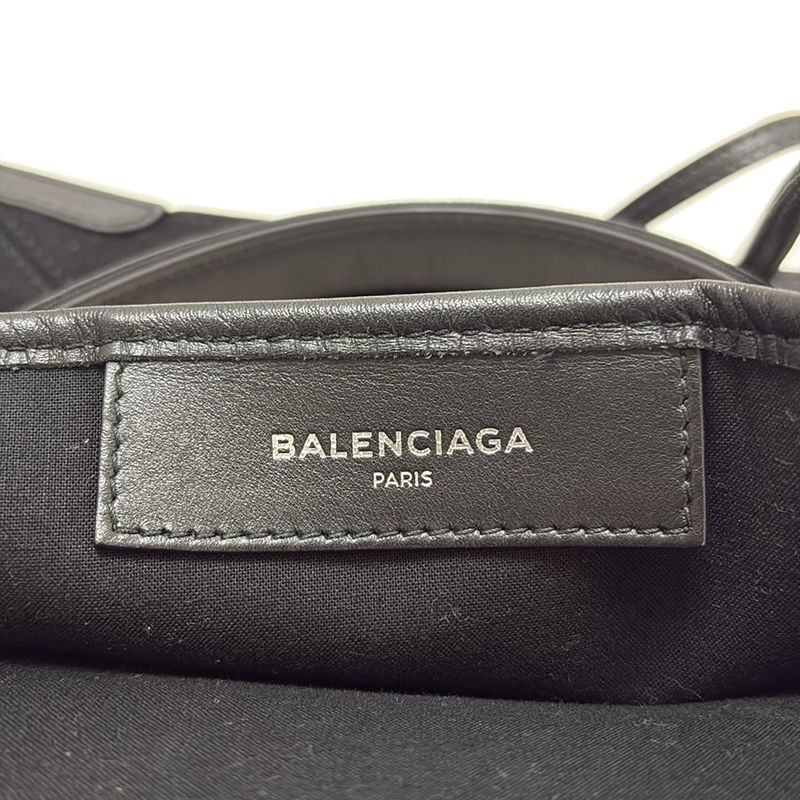 Balenciaga Tote Bag Navy Cabas Su XS 390346 Ivory And Black Leather