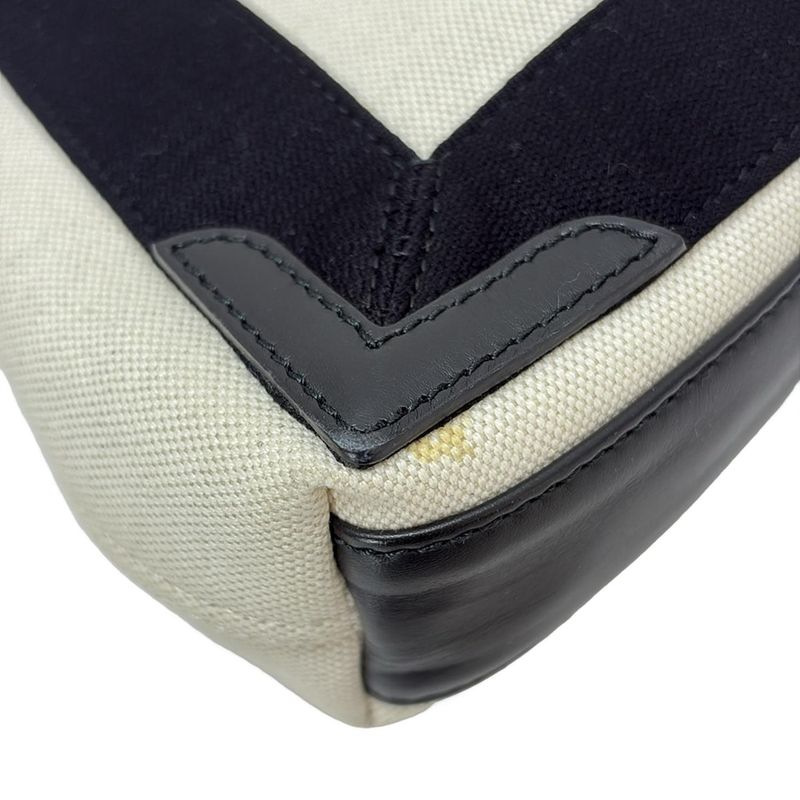 Balenciaga Tote Bag Navy Cabas Su XS 390346 Ivory And Black Leather