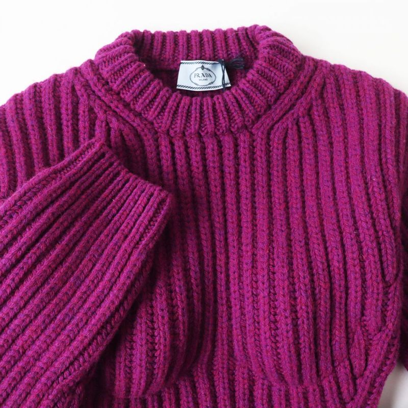 Prada 22SS P24q1l Women's Shetland Wool Crew Neck