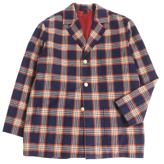 2020 Gucci 612227 Checkered Logo Gold Buttons 100% Cashmere Single Unisex