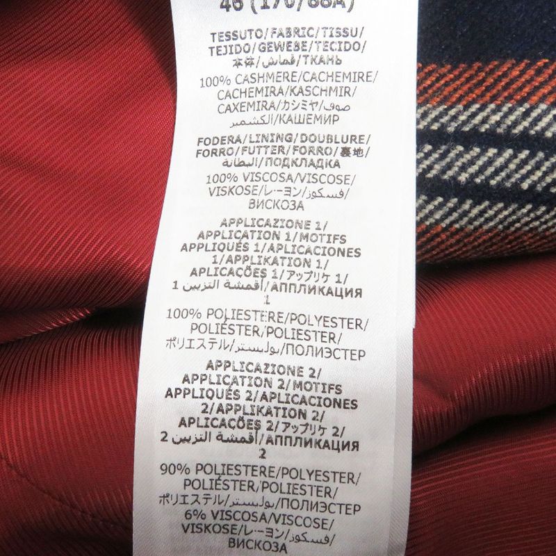 2020 Gucci 612227 Checkered Logo Gold Buttons 100% Cashmere Single Unisex