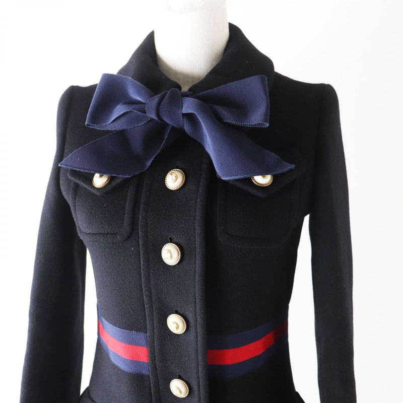 Hermes Gucci 448610 Women's Grosgrain Web Neck Interlocking G