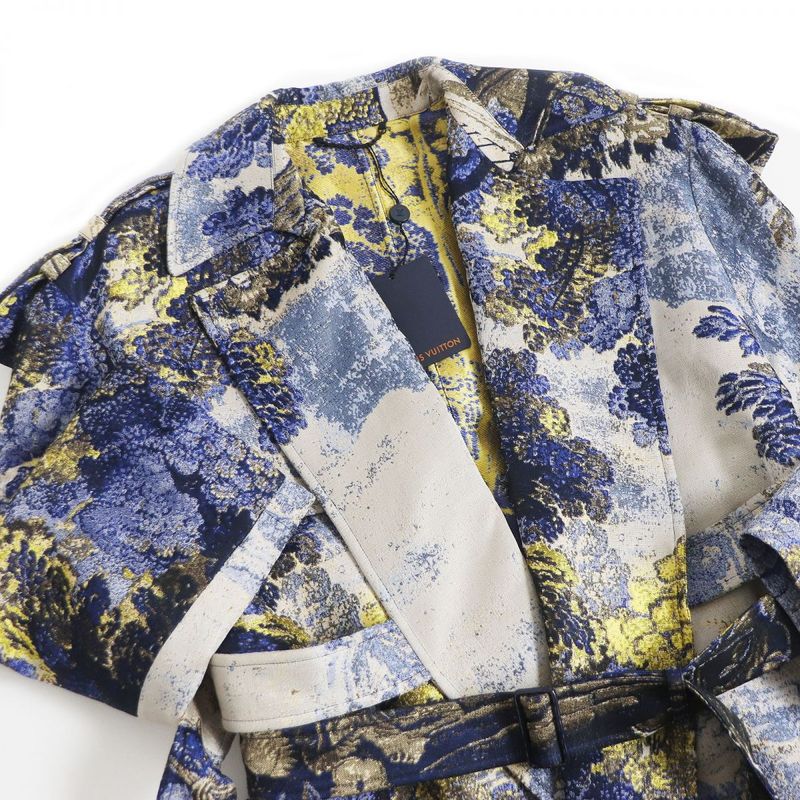 20SS Louis Vuitton Pre-collection Tapestry DNA Trench Coat/gown Coat With Belt