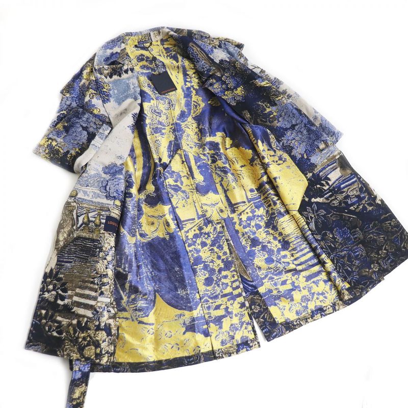 20SS Louis Vuitton Pre-collection Tapestry DNA Trench Coat/gown Coat With Belt