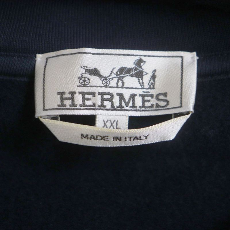 Unused  23SS Hermes Chevaux En Symmetry Horse Lamb Leather Patch Hoodie/sweatsh
