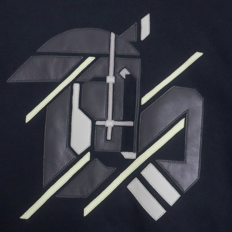 Unused  23SS Hermes Chevaux En Symmetry Horse Lamb Leather Patch Hoodie/sweatsh