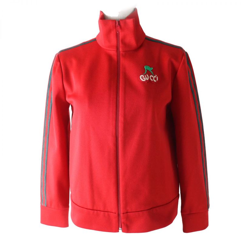 Gucci 625025 Cherry Pique Track Jacket/zip Jacket Women's Red And
