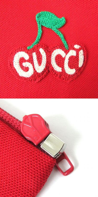 Gucci 625025 Cherry Pique Track Jacket/zip Jacket Women's Red And