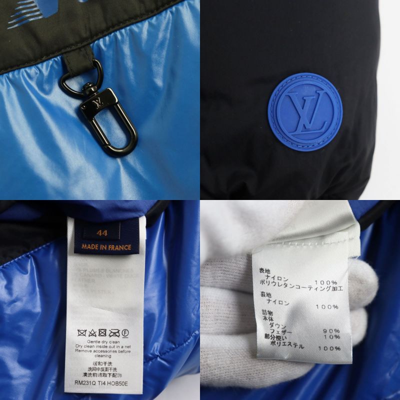 Louis Vuitton 1aauuz Reversible Wintery Down Blouson/jacket Indigo LAVE 44