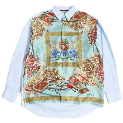 Gucci 751451 Cles Long-sleeved Cotton Poplin Shirt With Striped And Ecstrean