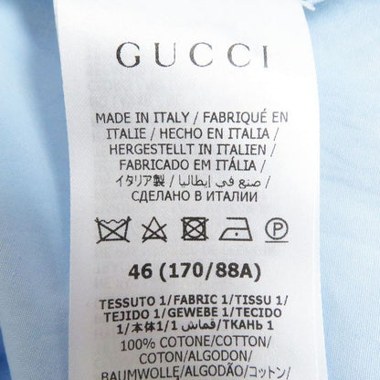 Gucci 751451 Cles Long-sleeved Cotton Poplin Shirt With Striped And Ecstrean