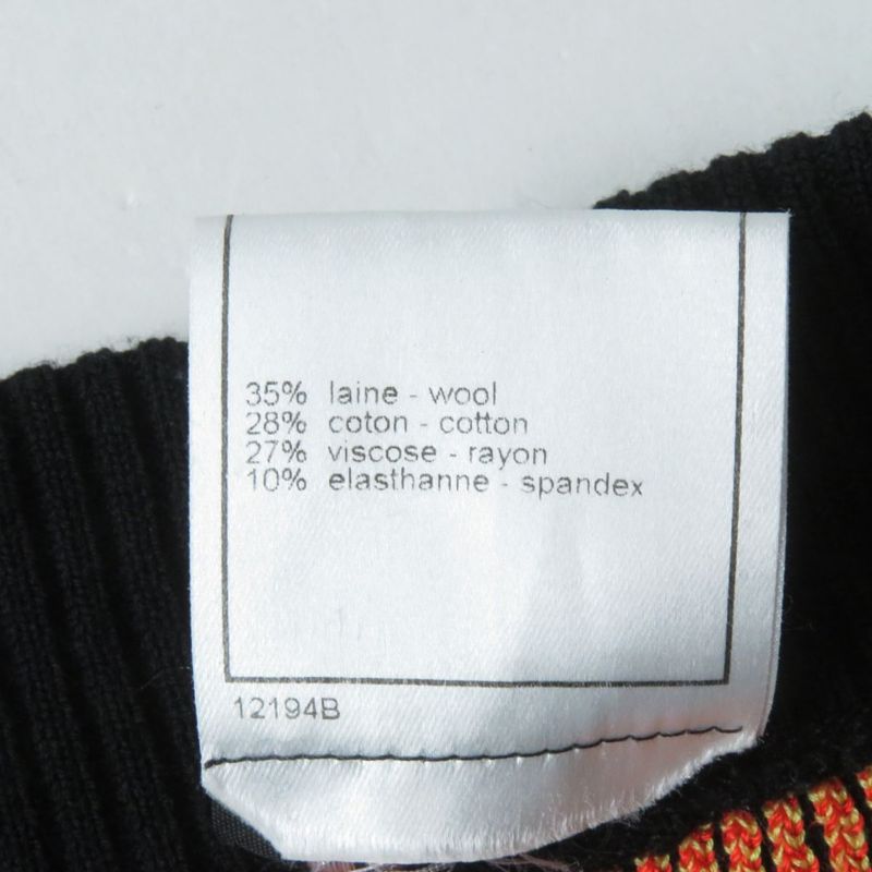 CHANEL 01A P18486 Alphabet Design Knit Skirt/trapezoid Skirt Black And