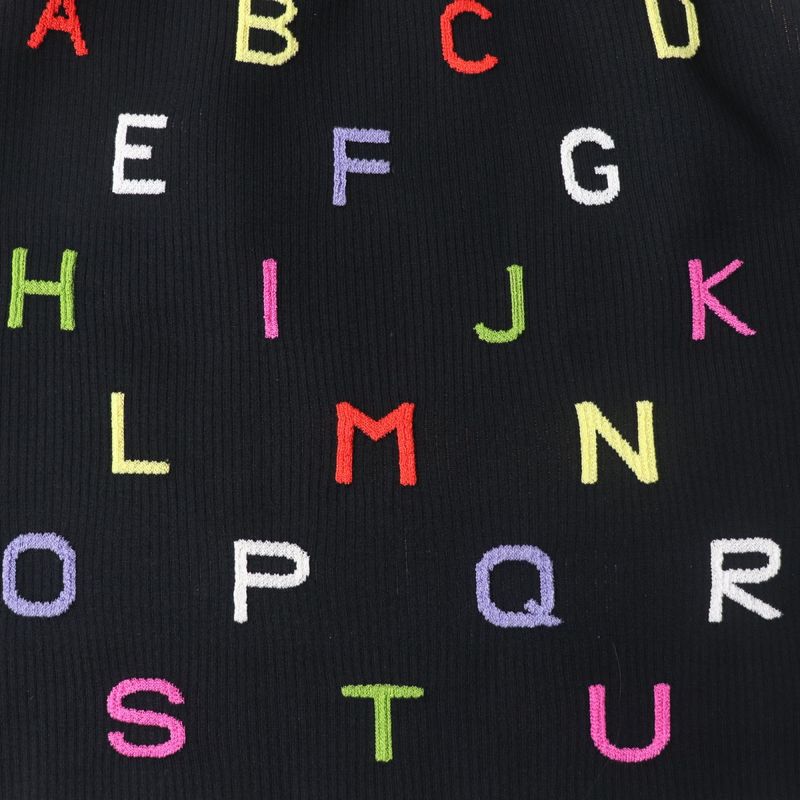 CHANEL 01A P18486 Alphabet Design Knit Skirt/trapezoid Skirt Black And