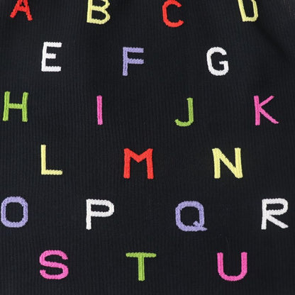 CHANEL 01A P18486 Alphabet Design Knit Skirt/trapezoid Skirt Black And