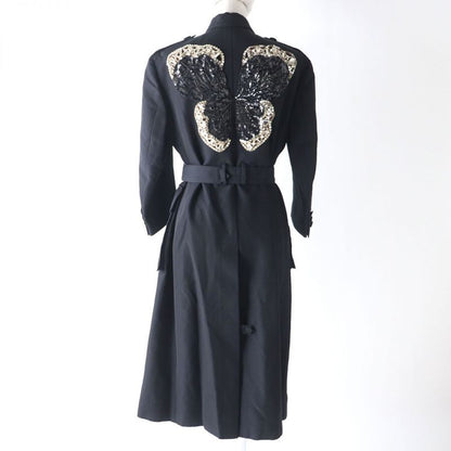 2020 Gucci 619324 Bjeweled Lined GG Pattern Long Length Belted Coat