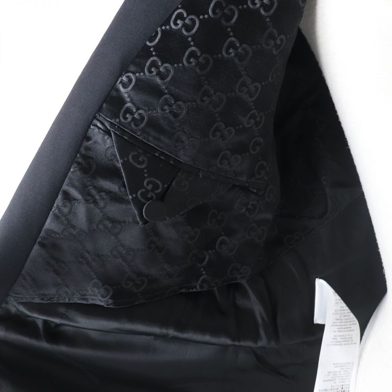 2020 Gucci 619324 Bjeweled Lined GG Pattern Long Length Belted Coat