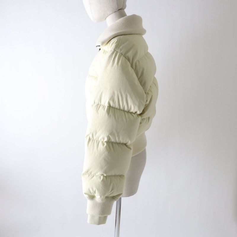 2023 Louis Vuitton 1aak8e Cropped Graphic Zipper Puffa Jacket Ivory 34