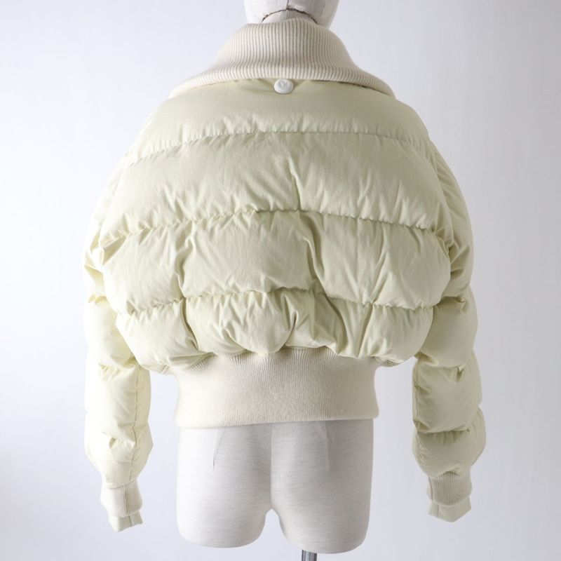 2023 Louis Vuitton 1aak8e Cropped Graphic Zipper Puffa Jacket Ivory 34