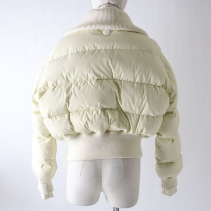 2023 Louis Vuitton 1aak8e Cropped Graphic Zipper Puffa Jacket Ivory 34