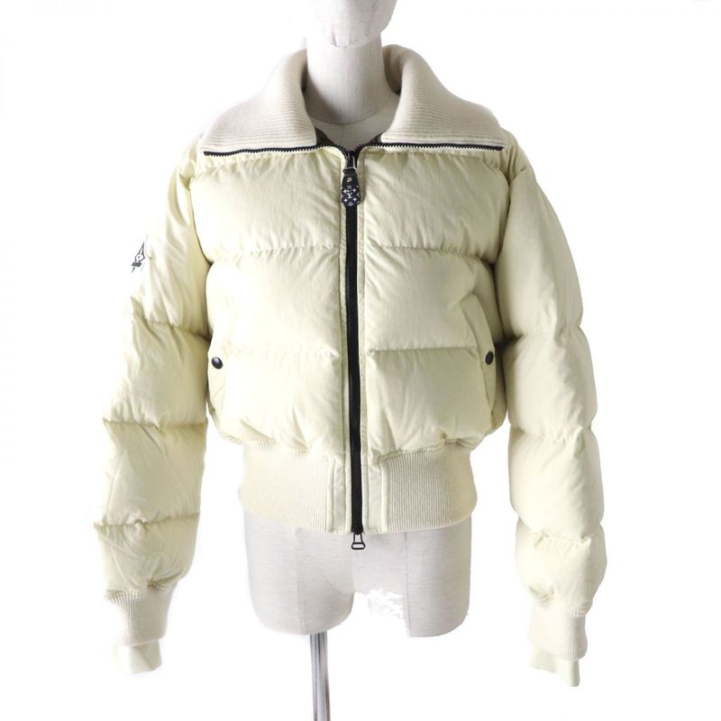 2023 Louis Vuitton 1aak8e Cropped Graphic Zipper Puffa Jacket Ivory 34