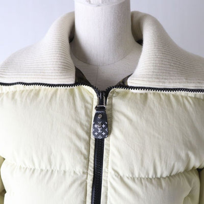 2023 Louis Vuitton 1aak8e Cropped Graphic Zipper Puffa Jacket Ivory 34