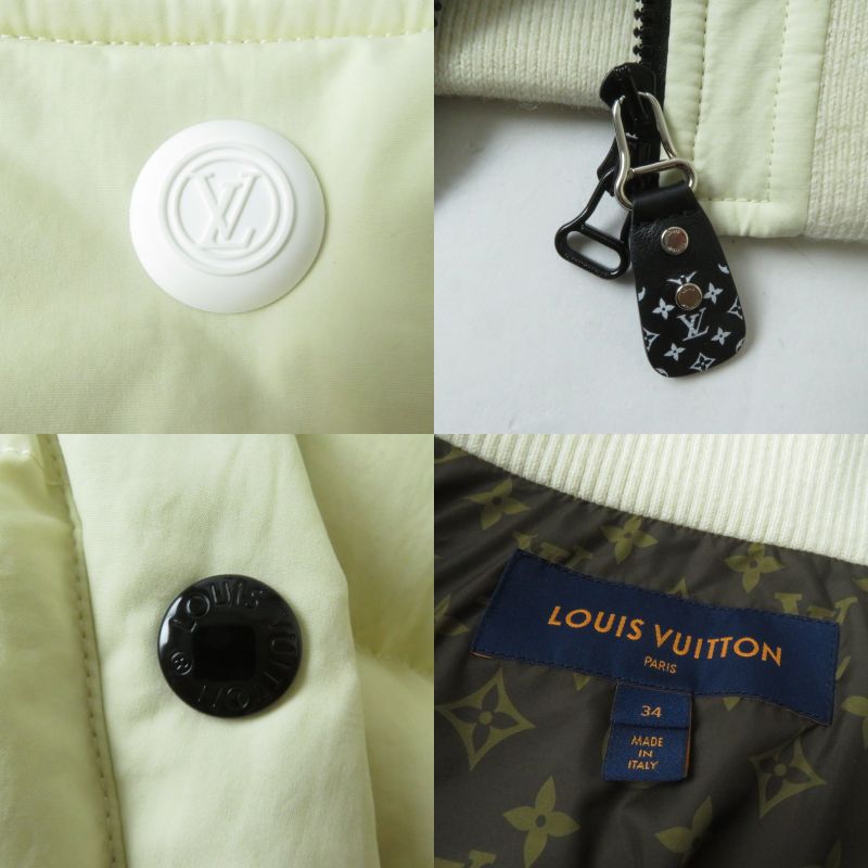 2023 Louis Vuitton 1aak8e Cropped Graphic Zipper Puffa Jacket Ivory 34