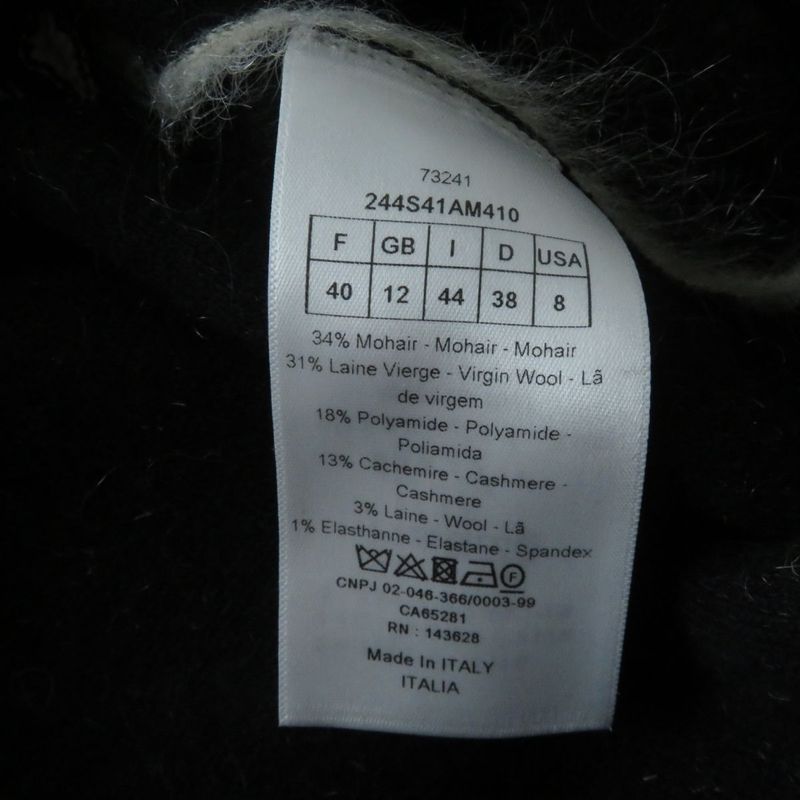 22 Christian DIOR 244s41am410 Mohair And Cashmere Short Sleeve Knit