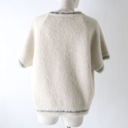 22 Christian DIOR 244s41am410 Mohair And Cashmere Short Sleeve Knit