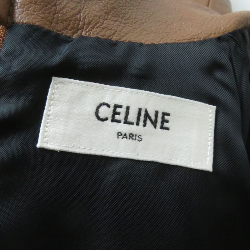 Regular Celine 2g117097h Mock Neck Grained Leather Combinaison With Triomphe