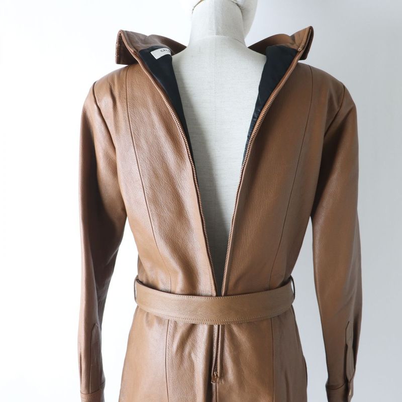 Regular Celine 2g117097h Mock Neck Grained Leather Combinaison With Triomphe