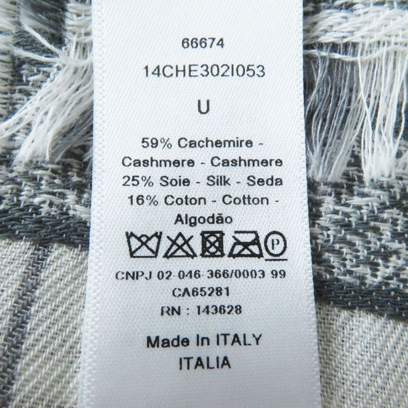 Hermes Italian DIOR Om Men's Cashmere And Silk Stole/shawl/muffler White