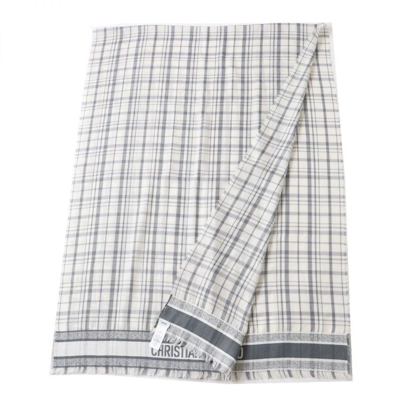 Hermes Italian DIOR Om Men's Cashmere And Silk Stole/shawl/muffler White