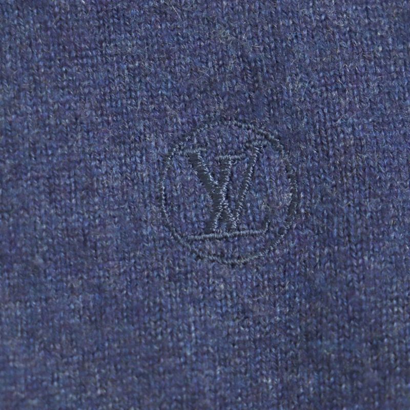  Louis Vuitton LV Circle Logo Embroidery Crew Neck Wool Blend Cashmere Knit