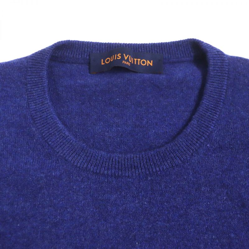  Louis Vuitton LV Circle Logo Embroidery Crew Neck Wool Blend Cashmere Knit