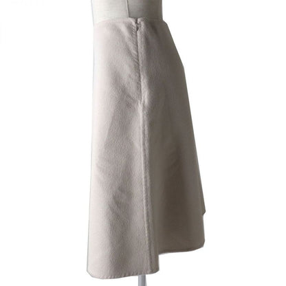 Prada 2020 P142s Angora-cashgora Mixed A-line Flared Skirt Women's Light Beige
