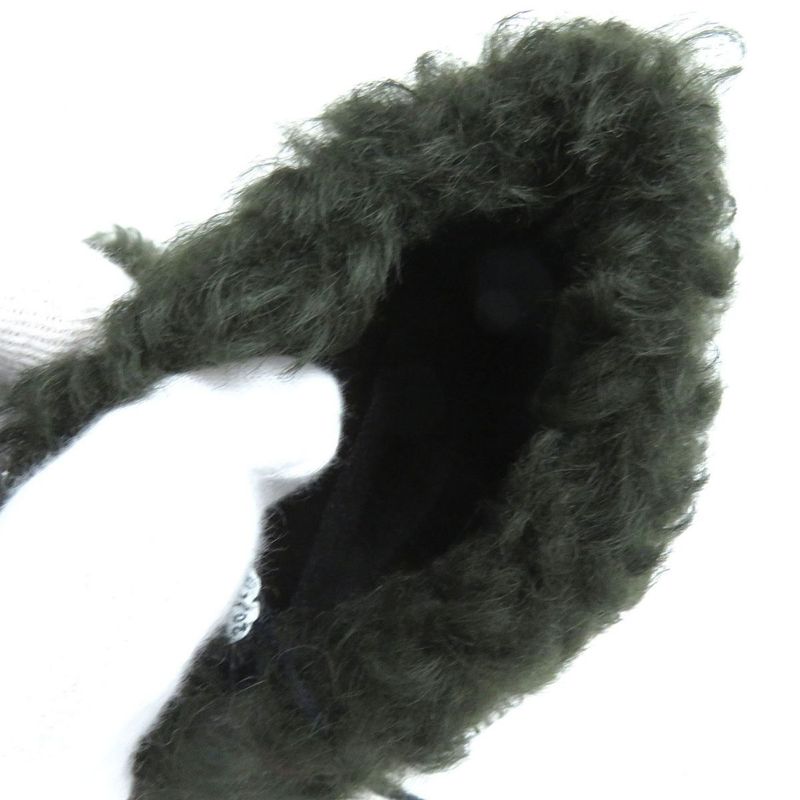 Bottega Veneta 652238 Gloves Teddy 100% Cashmere Lined Mouton Gloves Khaki And