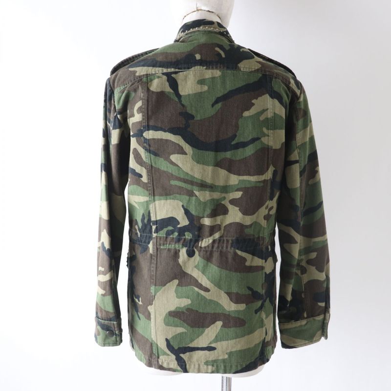 19 Saint Laurent Paris 577759 Sheer Ring Camouflage/military Jacket