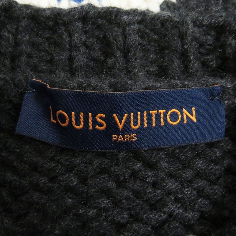 21AW Louis Vuitton LV Plain Chunky Crew Neck Long Sleeve Knit / Sweater Dark