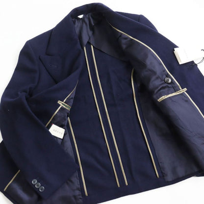  2020 Gucci 636339 100% Wool Double Breasted Tailored Jacket Navy 44 Made In