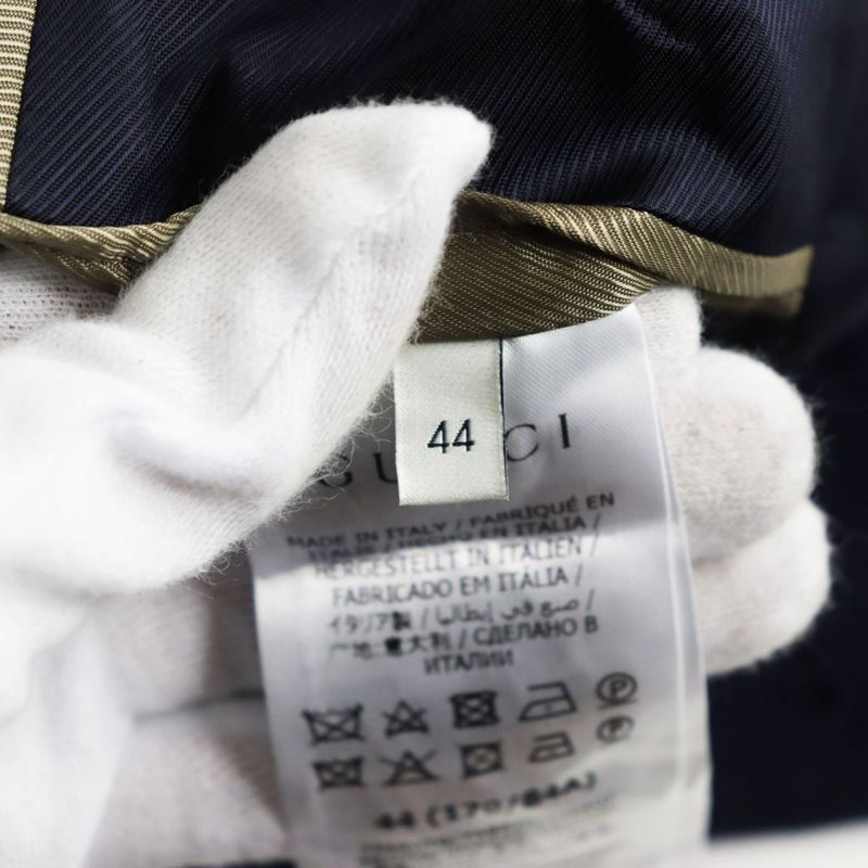  2020 Gucci 636339 100% Wool Double Breasted Tailored Jacket Navy 44 Made In