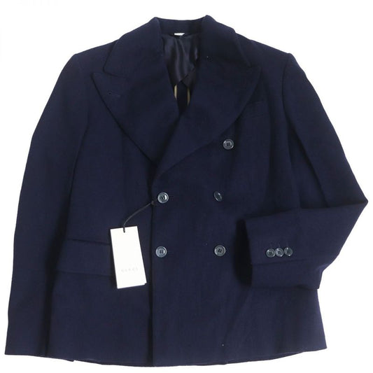  2020 Gucci 636339 100% Wool Double Breasted Tailored Jacket Navy 44 Made In