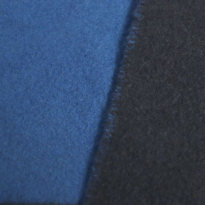 Hermes Kazak Bi-color Fringed 100% Cashmere Large Shawl/scarf Blue And Navy