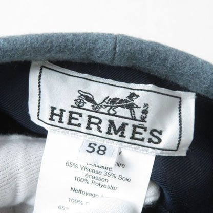Hermes 100% Cashmere With Silver Serie Buttons Silk Blend Lining Saint