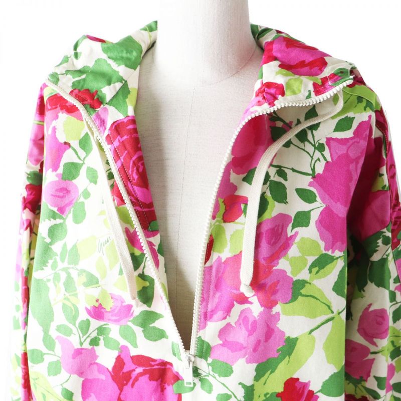 Hermes 21SS Gucci Kenscott 650618 Women's Half Zip Rose Print Hoodie/anorak