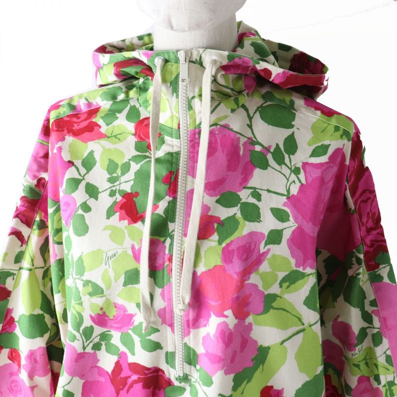 Hermes 21SS Gucci Kenscott 650618 Women's Half Zip Rose Print Hoodie/anorak