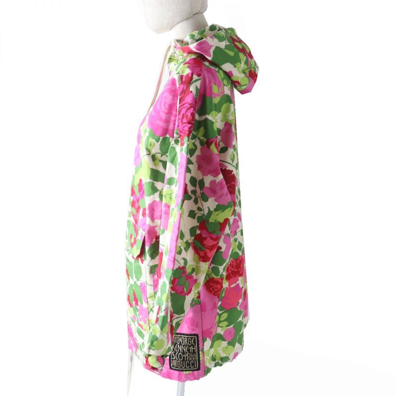 Hermes 21SS Gucci Kenscott 650618 Women's Half Zip Rose Print Hoodie/anorak