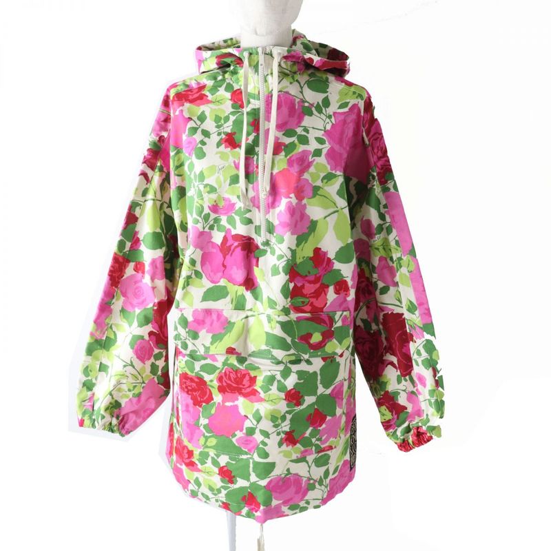 Hermes 21SS Gucci Kenscott 650618 Women's Half Zip Rose Print Hoodie/anorak