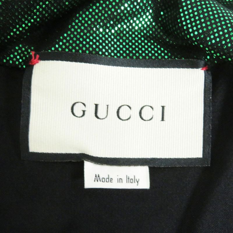 Gucci 545652 Line Design Zipup Oversized Laminated Track Jacket/blouson Green M